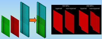 FE models and prediction of debonding evolution of a composite patch used to repair a cracked metallic plate.