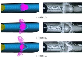 Simulation of high-velocity impact.