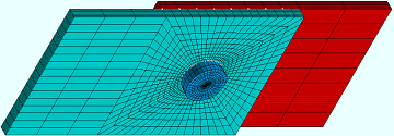 Μοντέλο πεπερασμένων στοιχείων μηχανικής σύνδεσης μεταξύ πολύστρωτων πλακών.